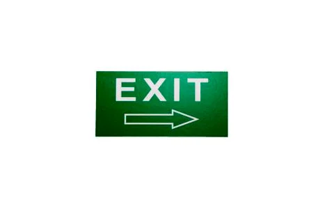 Exit sign,fire exit isolated on white background. Stock Photos