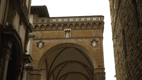 Exit to the square. Piazza della Signoria. Florence. Italy Stock Footage 120087767