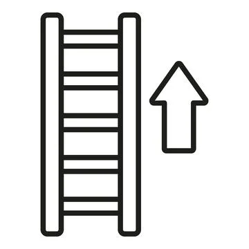 Exit staircase icon outline vector. Person leaving Ilustración de archivo