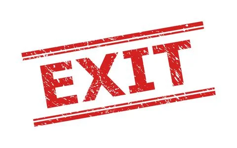 EXIT Stamp with Corroded Texture and Double Parallel Lines Stock Illustration