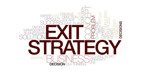 Exit strategy animated word cloud, text design animation. Kinetic typography. Stock Footage 71484928