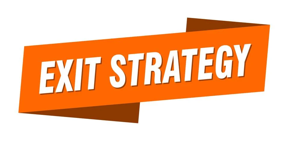 Exit strategy banner template. exit strategy ribbon label sign Stock Illustration