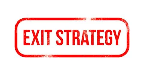 Exit strategy - red grunge rubber, stamp Stock-Illustration