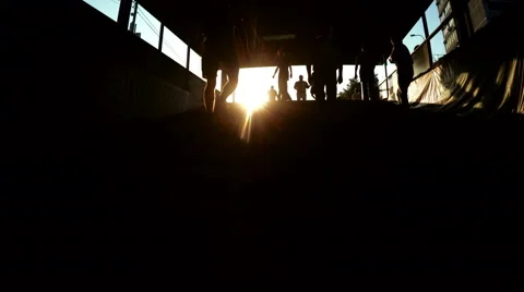 Exit from subway Silhouette 스톡 동영상 62297156