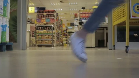 Exit from the supermarket Stock Footage 85862622