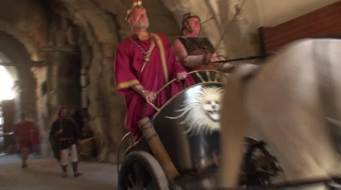 Exit of tanks of arena Stock Footage 50926625