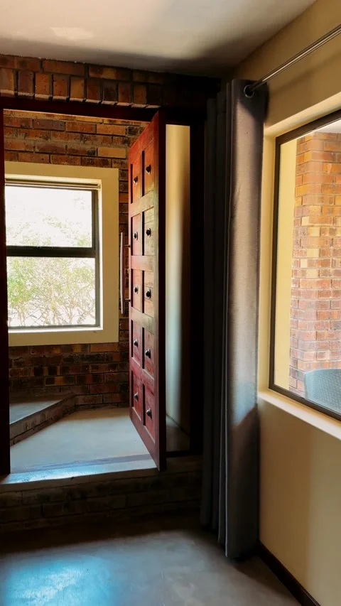 Exit to the terrace from the villa Stock Footage 325453292