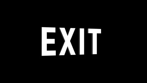 Exit text 3D word rotation animation video effect for trailer title Stock Footage 313715658