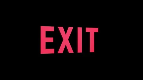 Exit text 3D word rotation animation video effect for trailer title Stock Footage 313715673