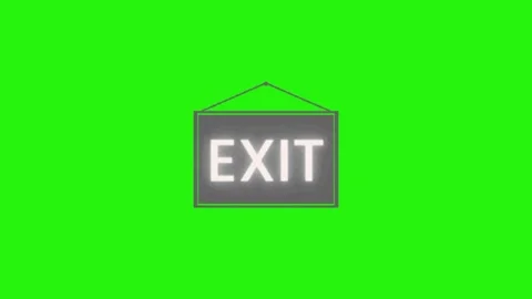 Exit text animation on green screen Stock-Footage 334771943