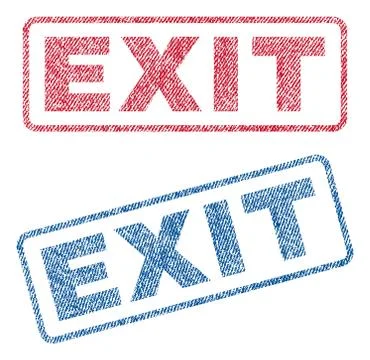Exit Text Textile Seal Stamp Watermarks Illustrazione stock