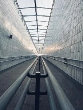Exit from the underground tunnel. Stock Photos