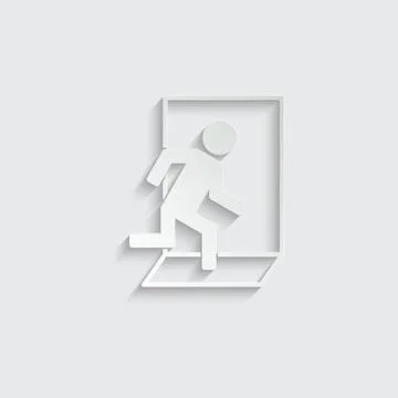 Exit  - vector icon. Emergency exit icon Stock Illustration