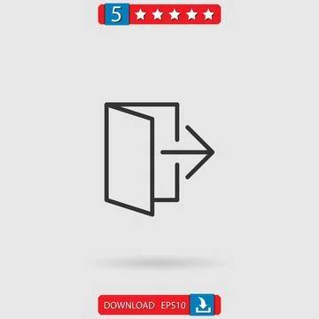 Exit vector icon Stock Illustration