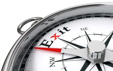 Exit the way indicated by compass Stock Illustration