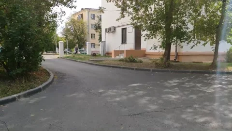 Exit from the yard to the street Stock Footage 162821875