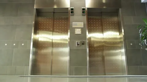 Exiting Elevator Stock Footage 22778529