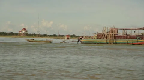 Exiting Floating Village Stock Footage 42684637