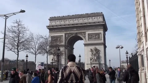 Exiting The Metro At The Arc De Triomphe In Paris, France Stock Footage 158599028