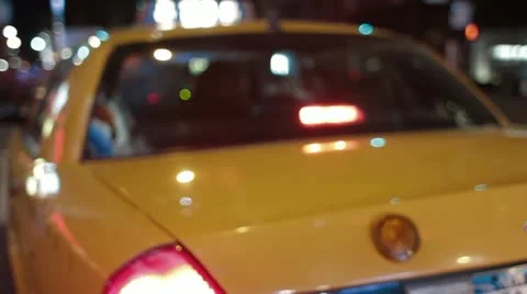 Exiting NY taxi cab Stock Footage 22636748