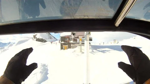 Exiting a skilift Stock Footage 3074491