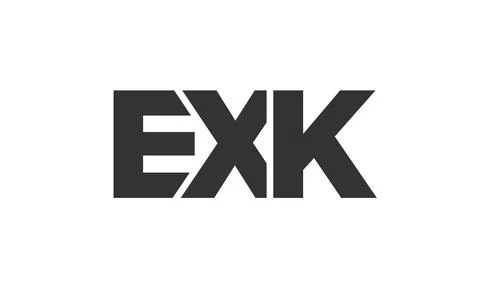 EXK logo design template with strong and modern bold text. Initial based ve.. Illustrazione stock