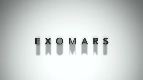 ExoMars 3D title animation matte black text on a white background Stock Footage 300717048