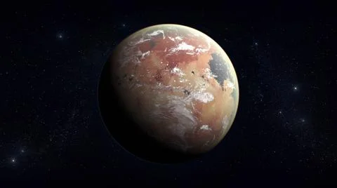 Exoplanet Earth analog in deep outer space. Atmosphere and clouds. Stock Illustration