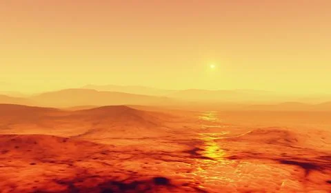 The exoplanet in evolution. Volcanic activity on the surface of young extra.. Stock Illustration
