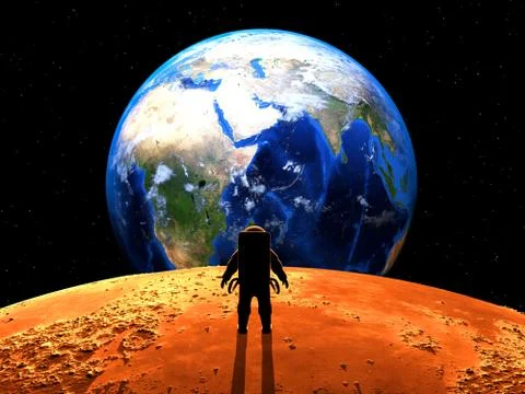 Exoplanet Exploration. 3D Rendered. Stock Illustration