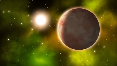Exoplanet in a far galaxy. Loopable. Stock Footage 91024463
