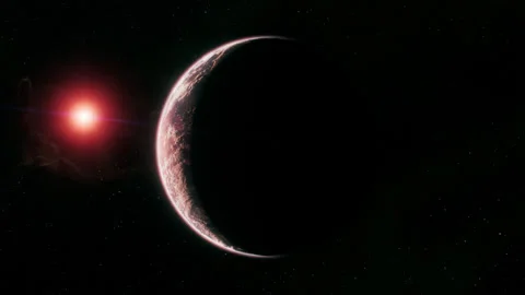Exoplanet In habitable Zone Around Red Dwarf Star 4K Stock Footage 274341872