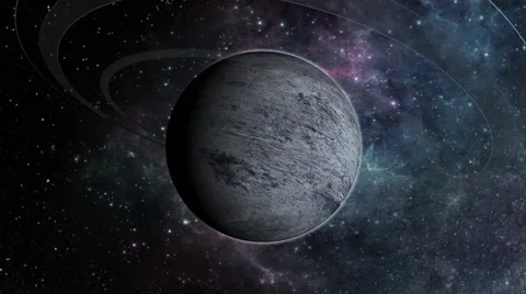 Exoplanet with Ring System Stock Footage 49711011