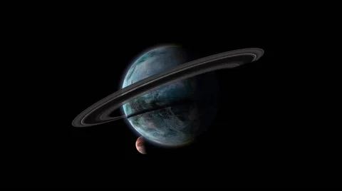 Exoplanet with Rings Stock Footage