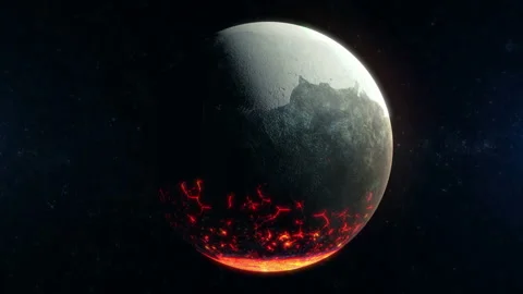 Exoplanet rotate in deep space. Stock Footage 104128891