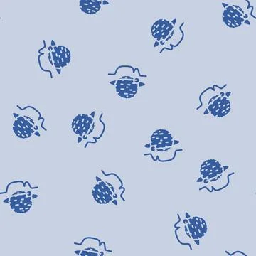 Exoplanet space exploration glyph vector seamless pattern イラスト素材