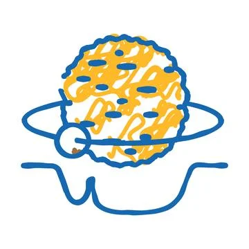 Exoplanet space exploration icon doodle illustration Stock Illustration