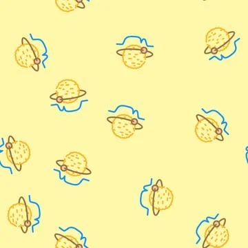 Exoplanet space exploration vector seamless pattern イラスト素材
