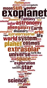 Exoplanet word cloud Stock Illustration