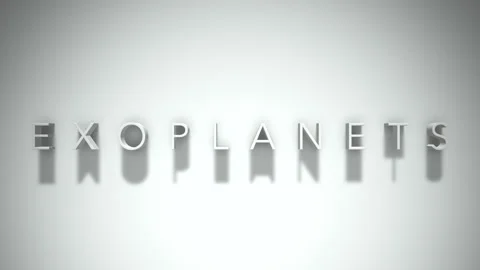 Exoplanets 3D title animation with shadows on a white background Stock Footage 296518435