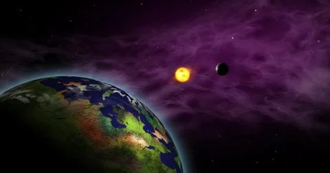 Exoplanets in foreign solar system Stock Illustration