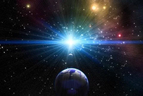 Exoplanets in outer space. Stock-Illustration