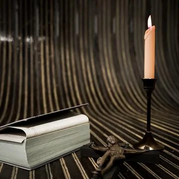 Exorcist's religious objects Stock Illustration