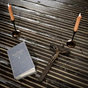 Exorcist's religious objects Stock Illustration
