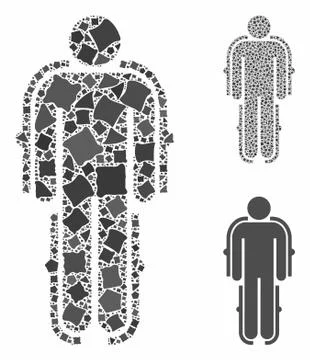 Exoskeleton Composition Icon of Rugged Elements Stock Illustration
