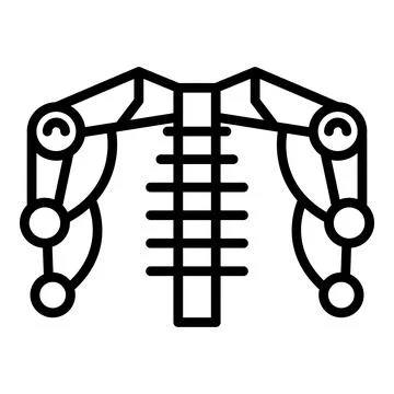 Exoskeleton hand icon outline vector. Artificial robot Illustrazione stock