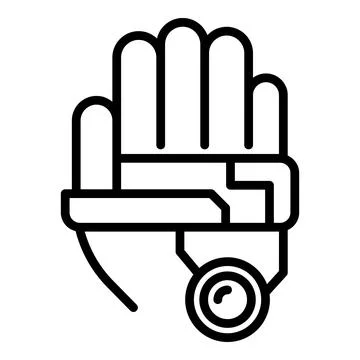 Exoskeleton hand icon outline vector. Robot suit man Illustrazione stock