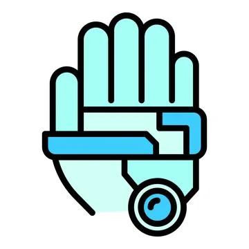 Exoskeleton hand icon vector flat Stock Illustration