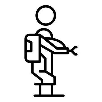 Exoskeleton man icon outline vector. Robot suit Stock Illustration