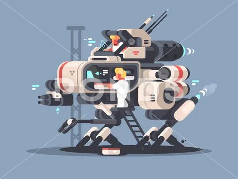 Exoskeleton medical for complex operation Stock Illustration